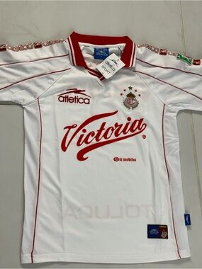Toluca small retro jersey new' White & Red Victoria Soccer Jersey